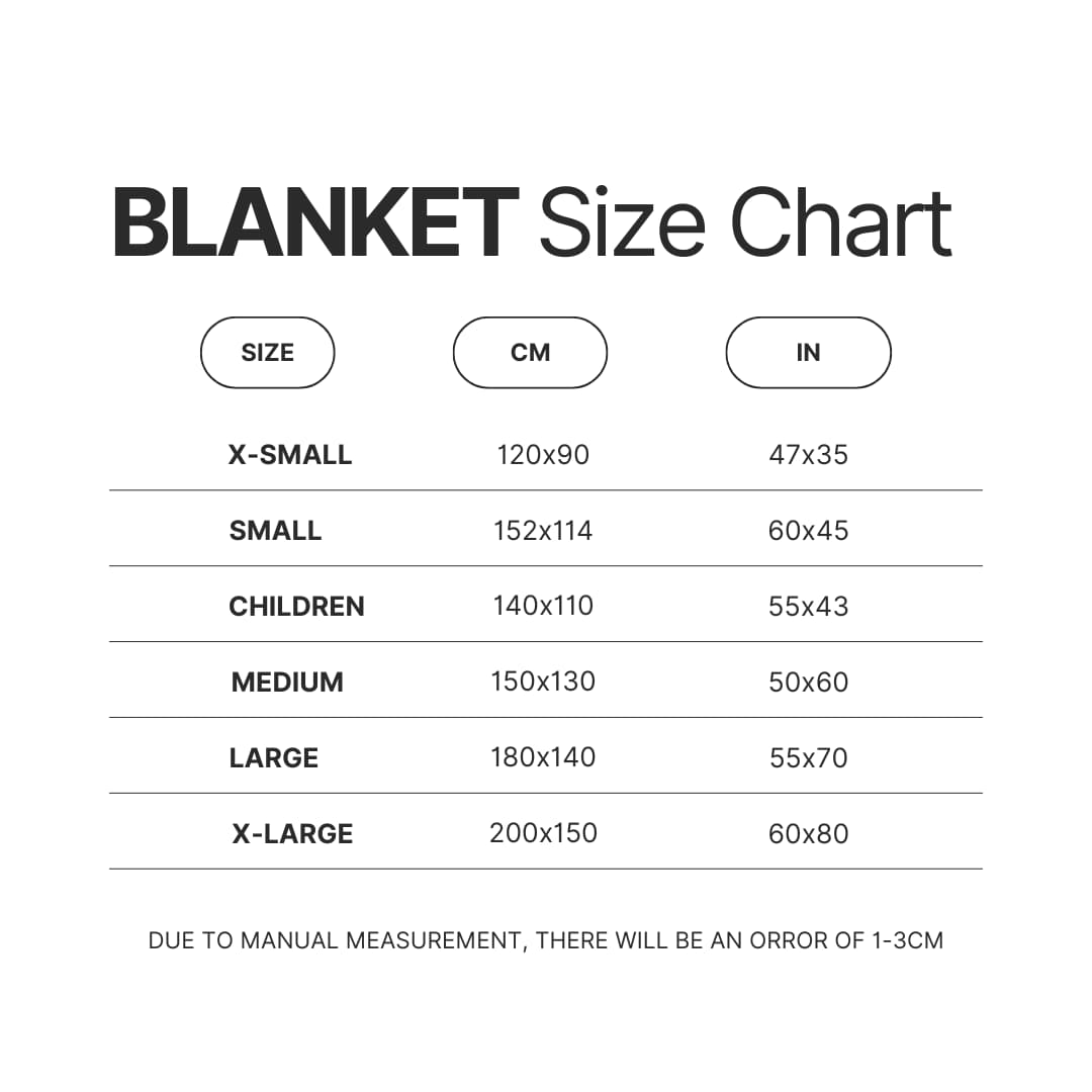 Blanket Size Chart - Rocko's Modern Life Store