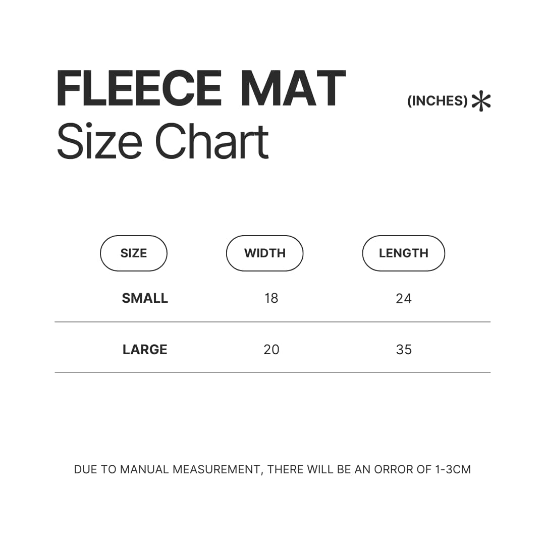 Fleece Mat Size Chart - Rocko's Modern Life Store